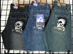 Men's Skull Embroidered Jeans