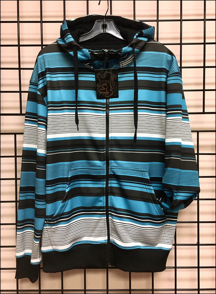Men's Full Zip Striped Hoodie – Avi Nationwide Wholesale